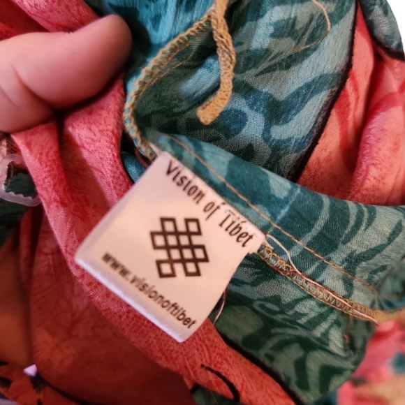 Vision of Tibet 100% Silk Maxi Dress - Picture 4 of 8